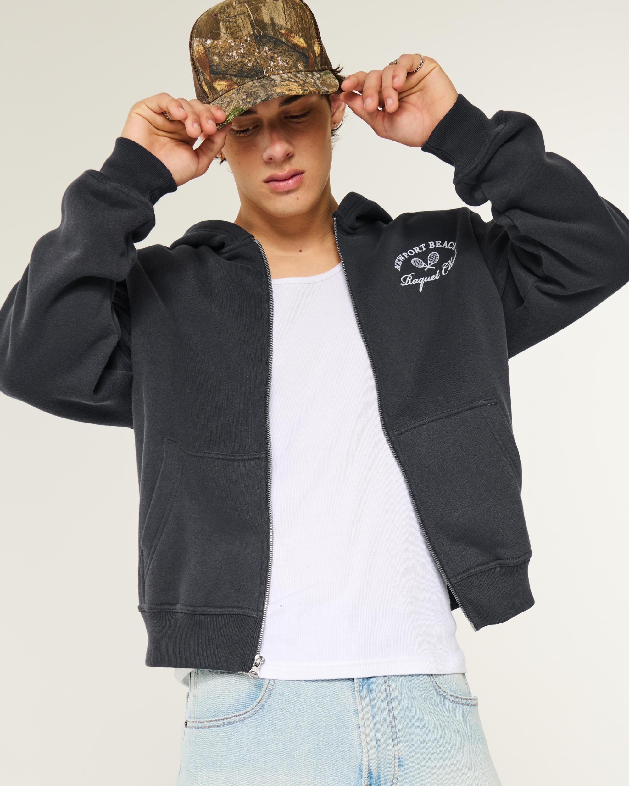 Boxy Rowing Graphic Zip-Up Hoodie Product Image