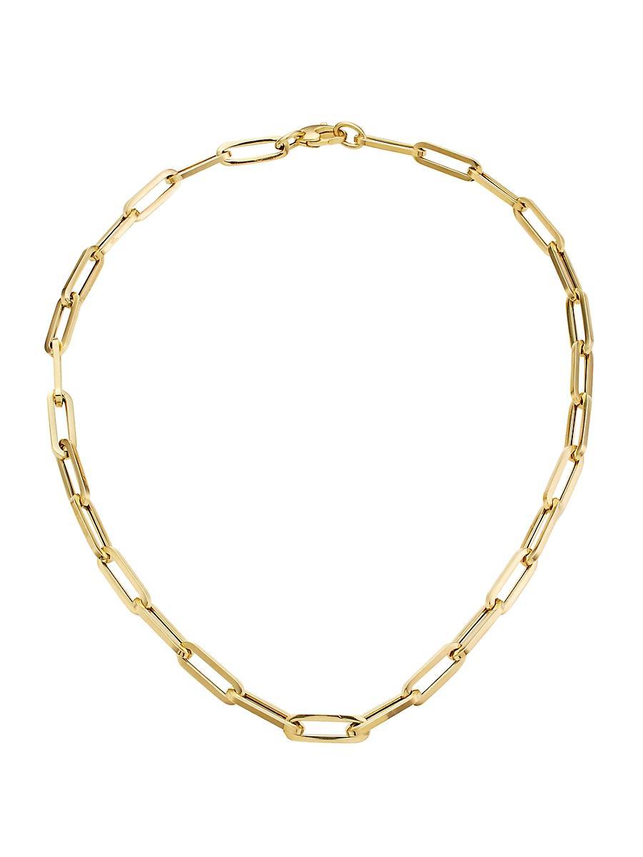 Womens 14K Gold Paper Clip Chain Necklace Product Image