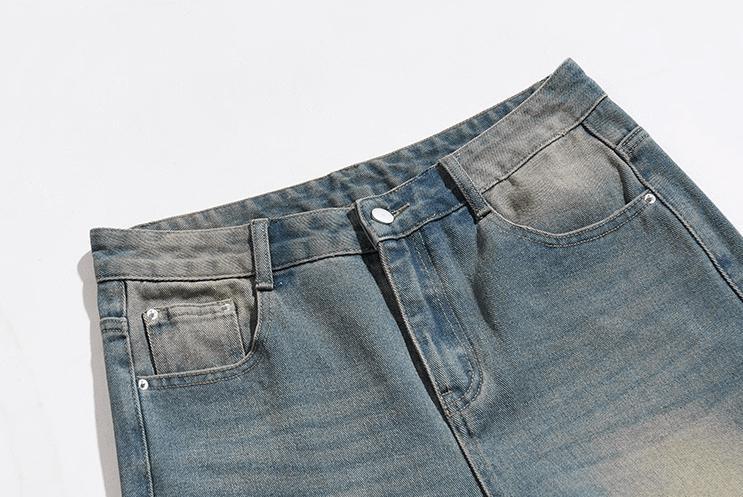 RT No. 11182 WASHED BLUE STRAIGHT DENIM JEANS Product Image