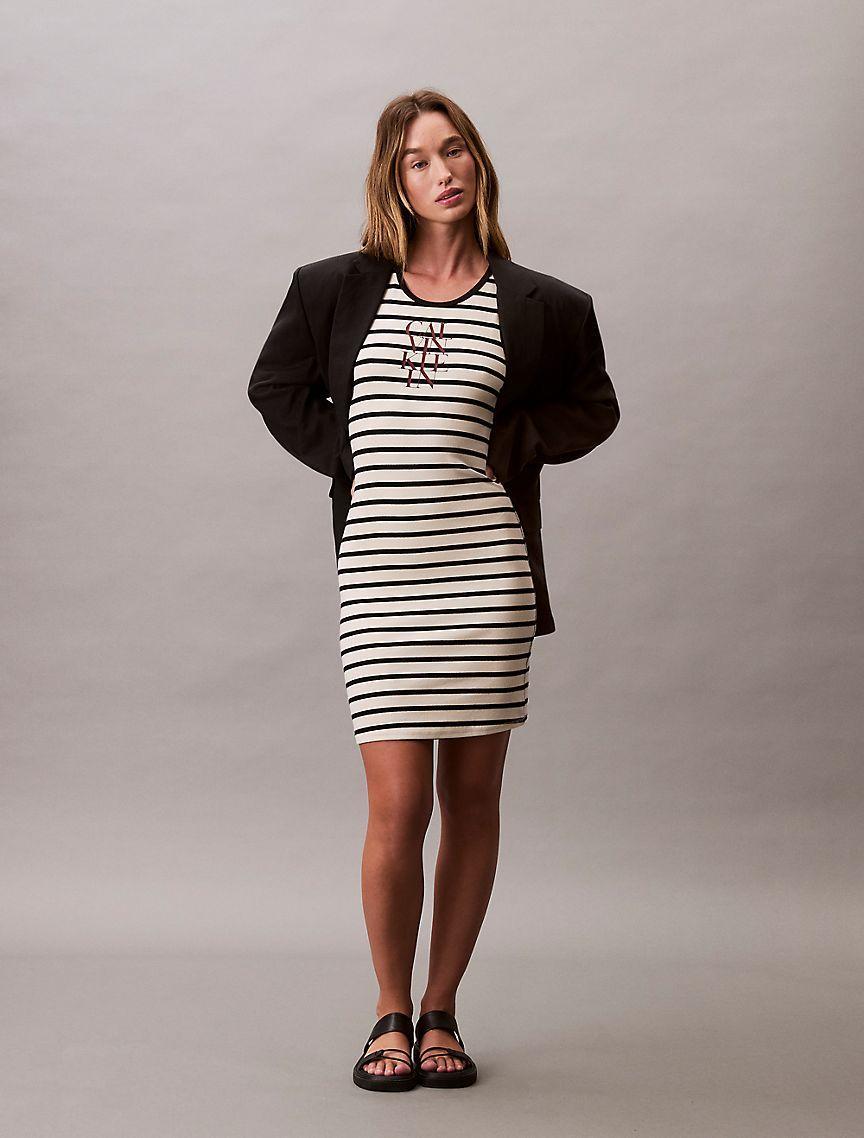 Cotton Rib Logo Graphic Tank Dress  Product Image