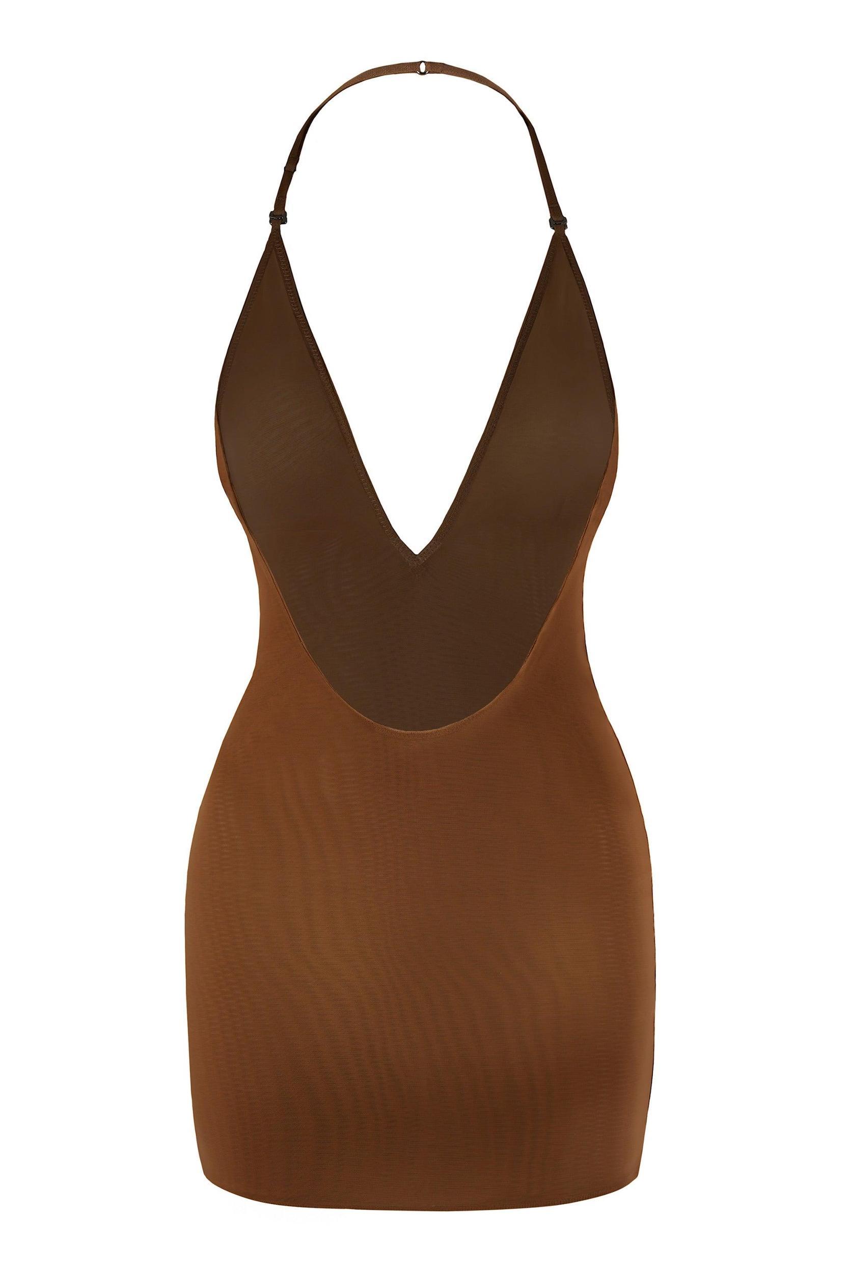 Intimates Soft Mesh Multiway Mini Dress in Almond Product Image