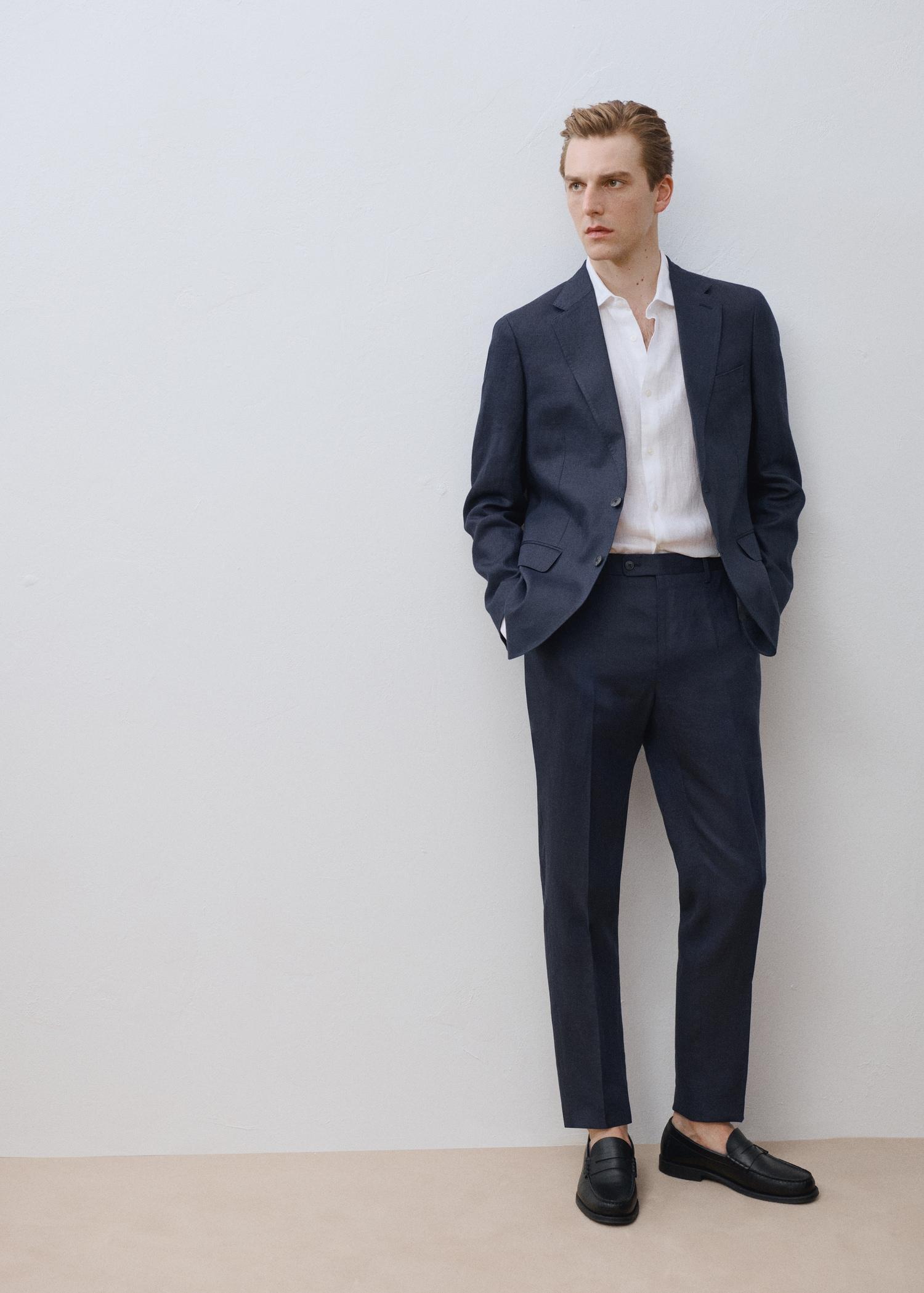 Amalfi 100% linen slim-fit suit pants - Men | MANGO USA Product Image