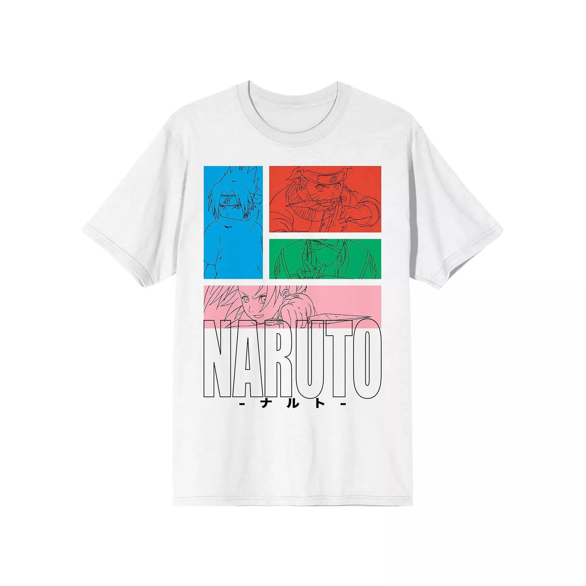 Men's Naruto Classic Group Squares Tee, Size: XXL, White Product Image