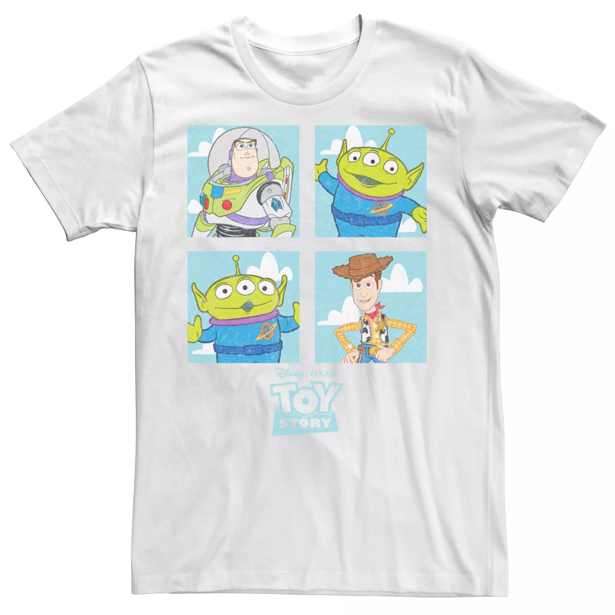 Men's Disney / Pixar's Toy Story Buzz Alien Woody Group Shot Tee, Size: Large, White Product Image