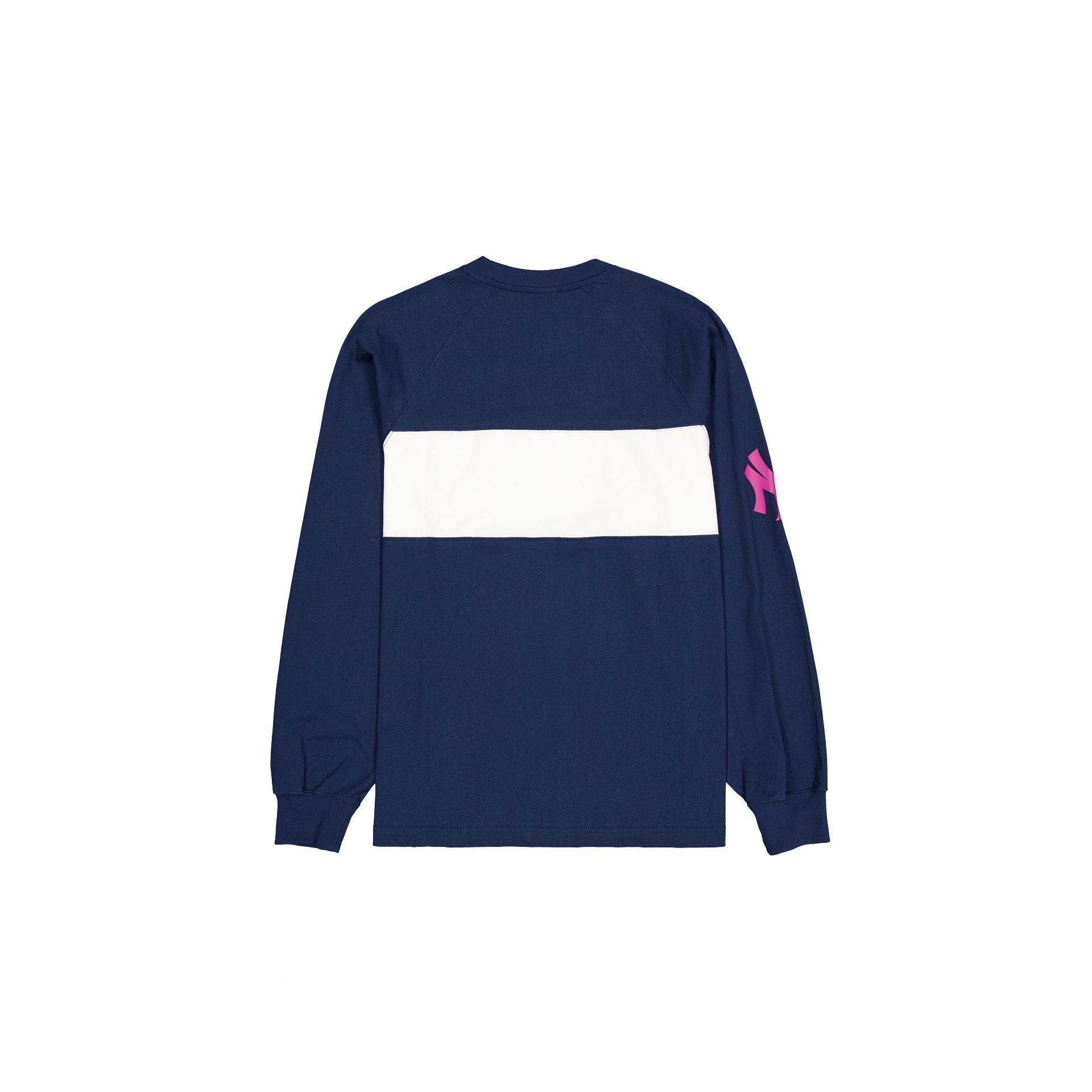New York Yankees Color Block Dress Blues Long Sleeve T-Shirt Male Product Image