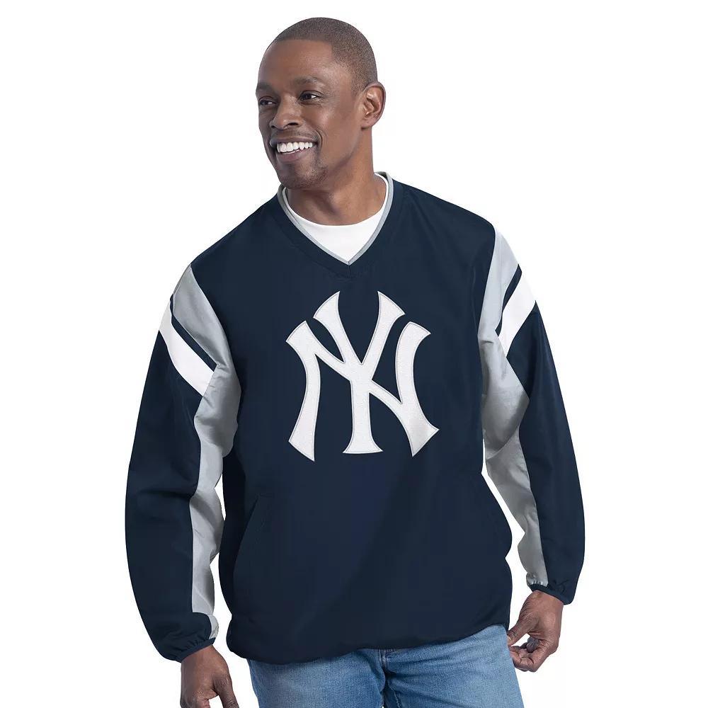Men's G-III Sports by Carl Banks Navy New York Yankees Double Coverage V-Neck Pullover, Size: Small, Blue Product Image