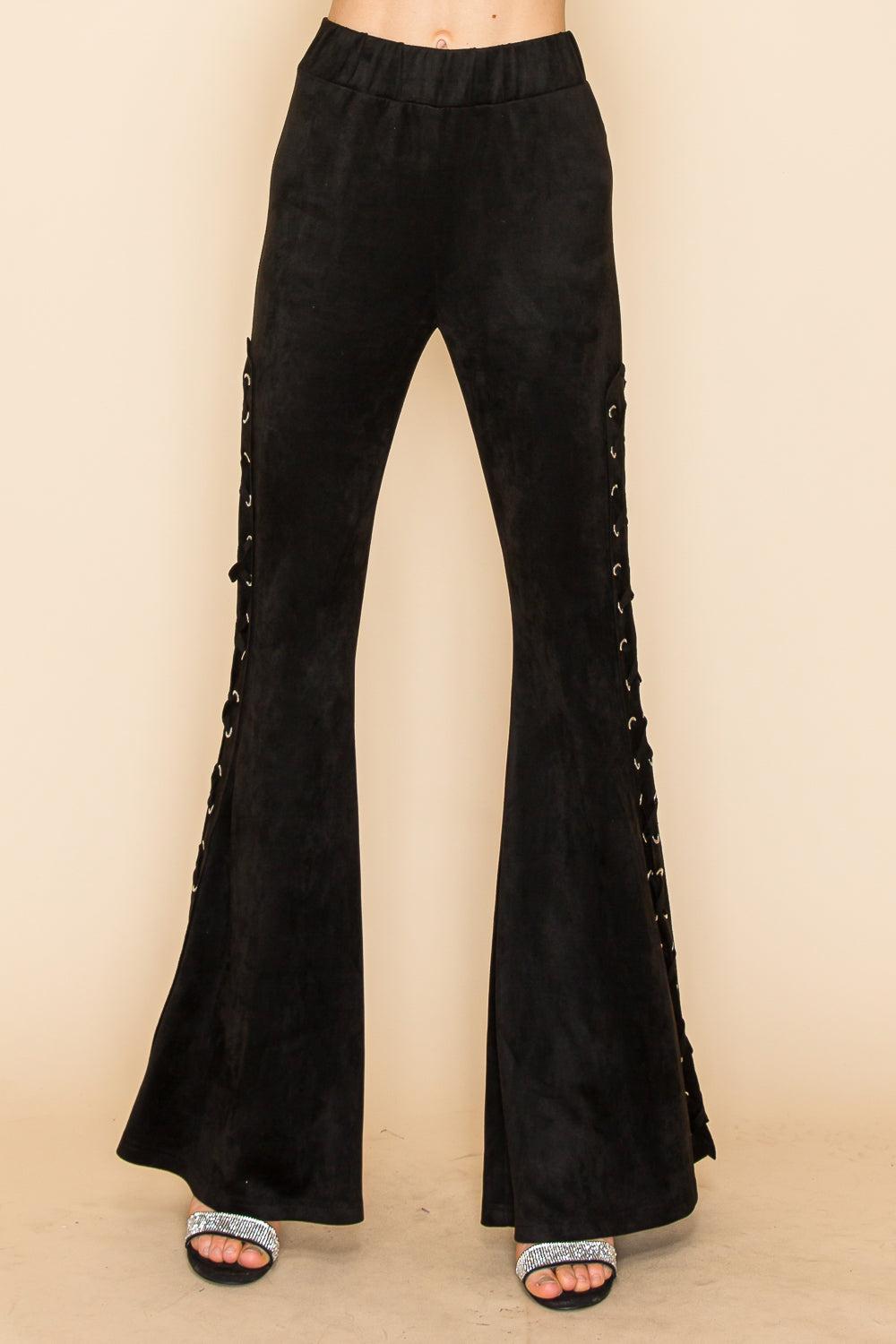 Suede Lace Up Pants Product Image