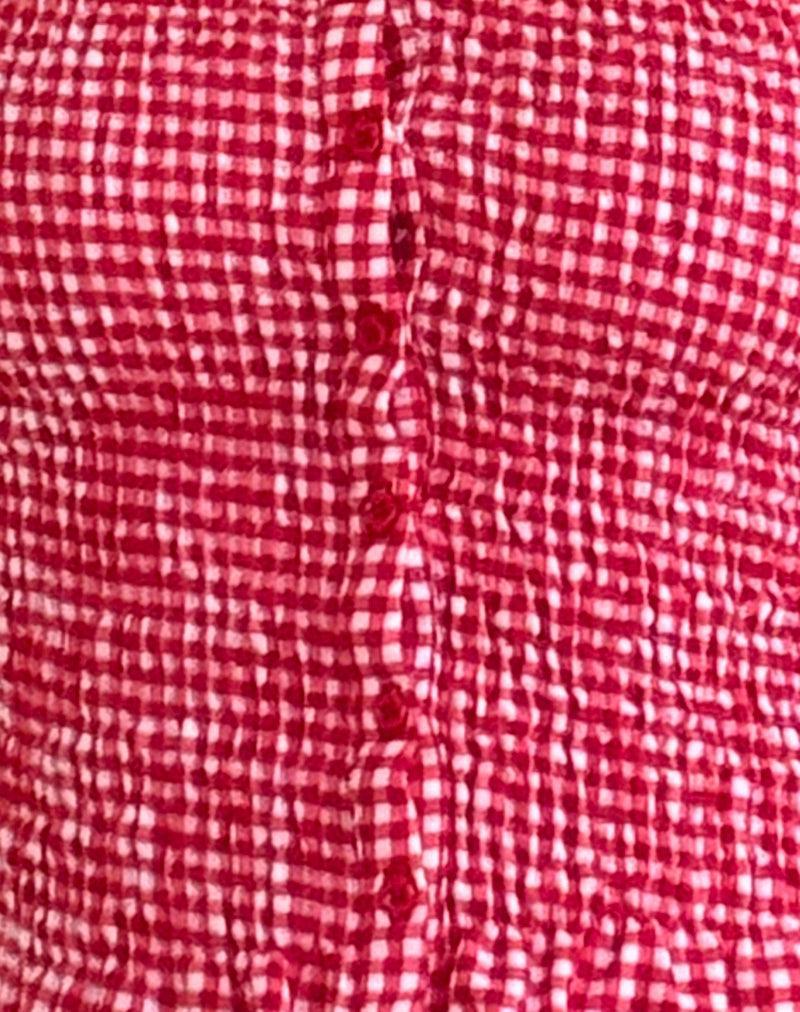 Soter Top in Red Gingham Female Product Image