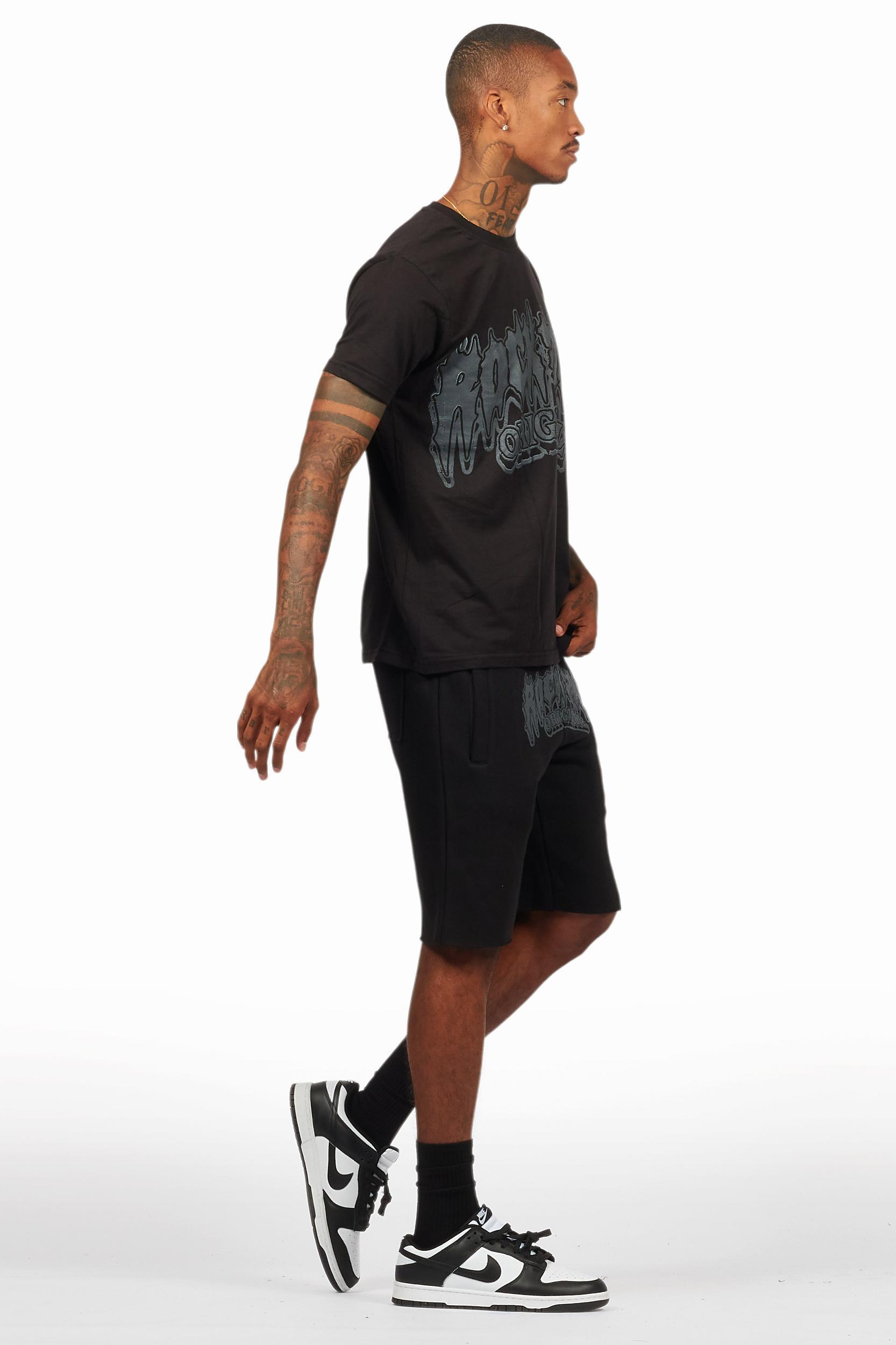 Dray Black/Black T-Shirt/Short Set Male Product Image
