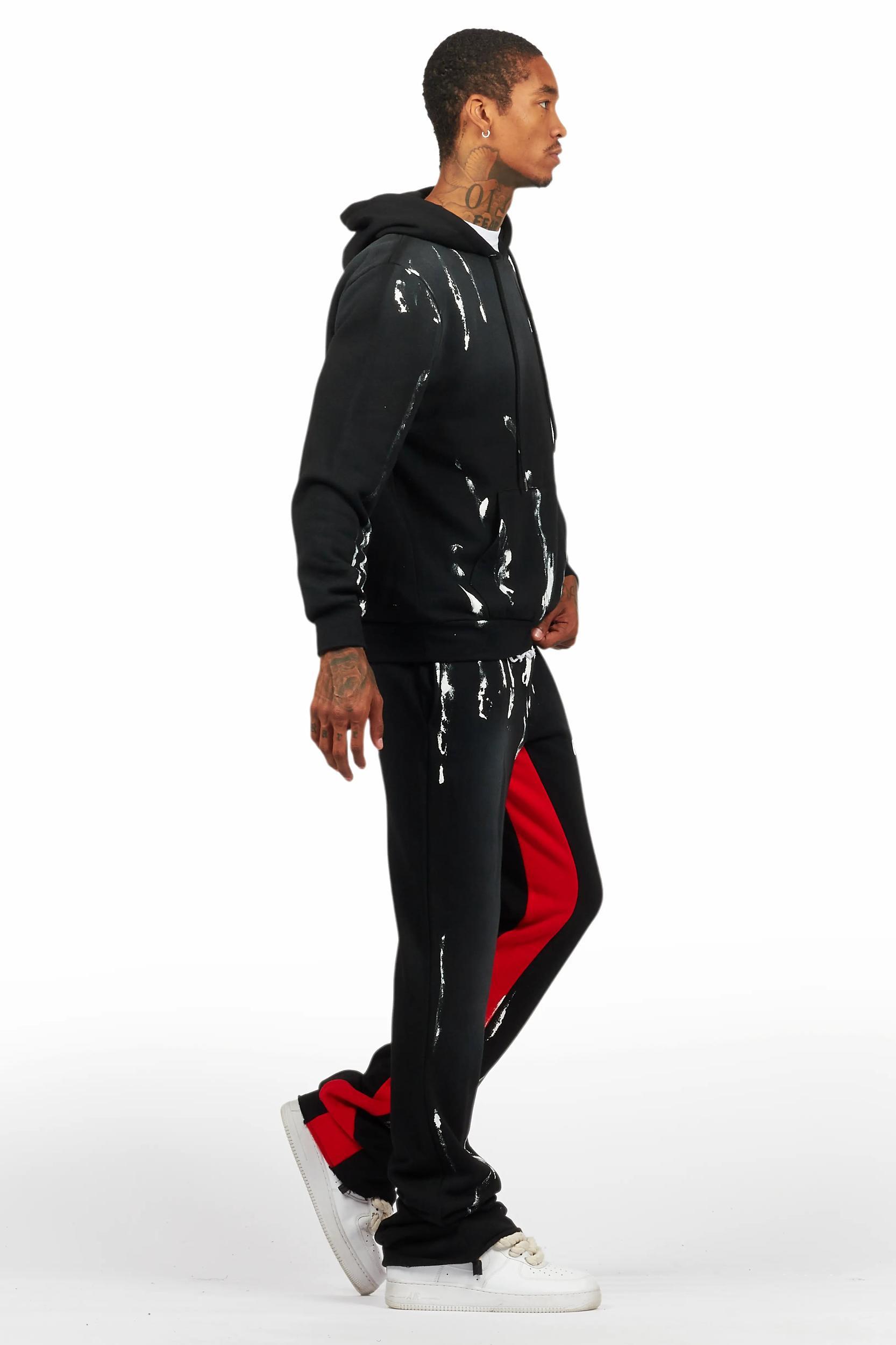 Rampage Black Hoodie/Baggy Track Pant Set Male Product Image