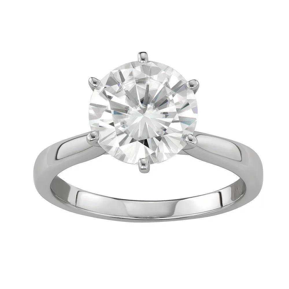 Charles & Colvard 14k White Gold 3 1/10 Carat T.W. Lab-Created Moissanite Solitaire Engagement Ring, Women's, Size: 9, 14k Whgold Product Image