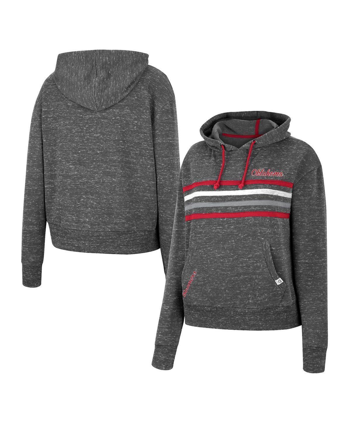 Women's Colosseum Charcoal Oklahoma Sooners Backstage Speckled Pullover Hoodie, Size: Medium Product Image