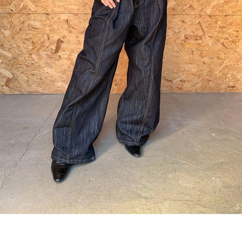 Mid Rise Washed Wide Leg Jeans Product Image