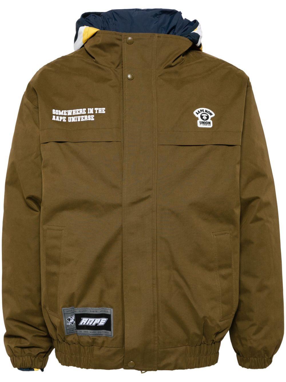 logo-appliqué hooded jacket Product Image
