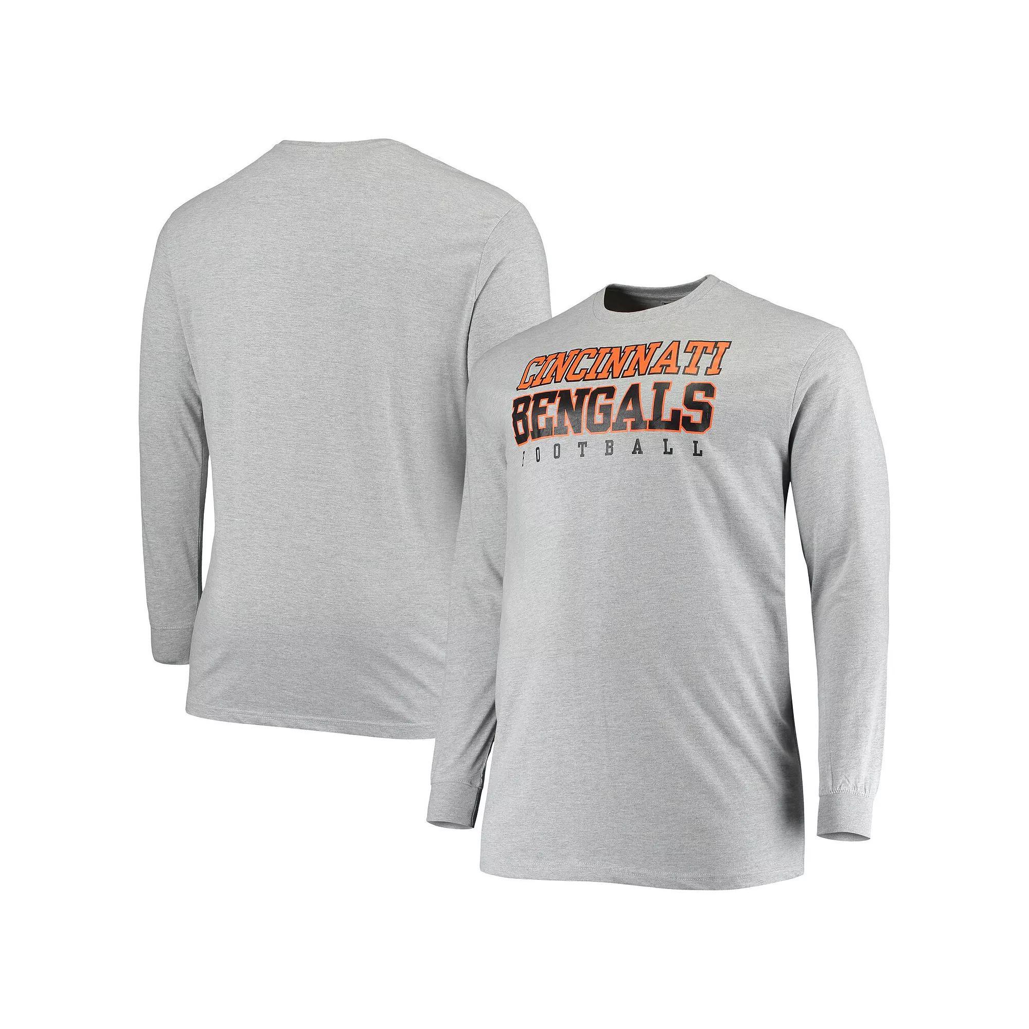Men's Fanatics Branded Heathered Gray Cincinnati Bengals Big & Tall Practice Long Sleeve T-Shirt, Size: 6XB, Grey Product Image