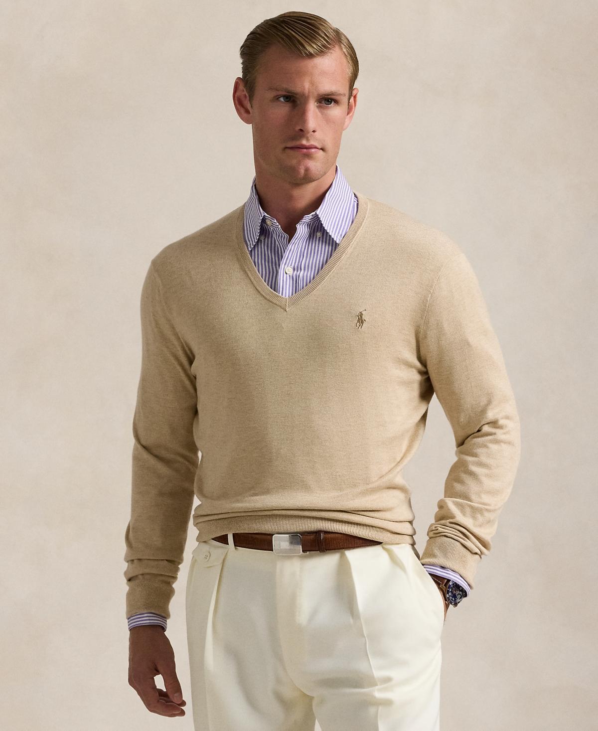 Mens Logo Cotton V-Neck Sweater Product Image