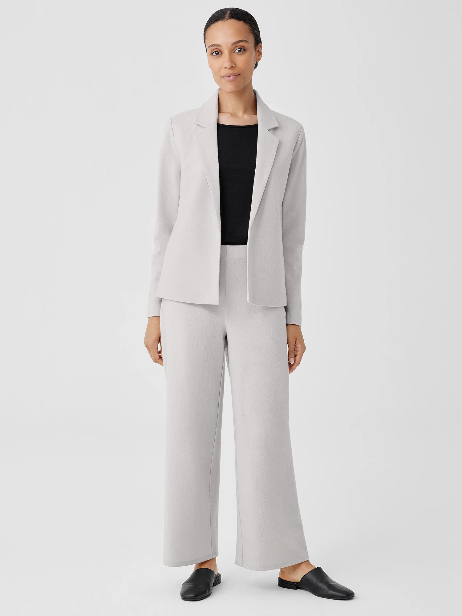 EILEEN FISHER Boiled Wool Jersey Wide-Leg Pantfemale Product Image