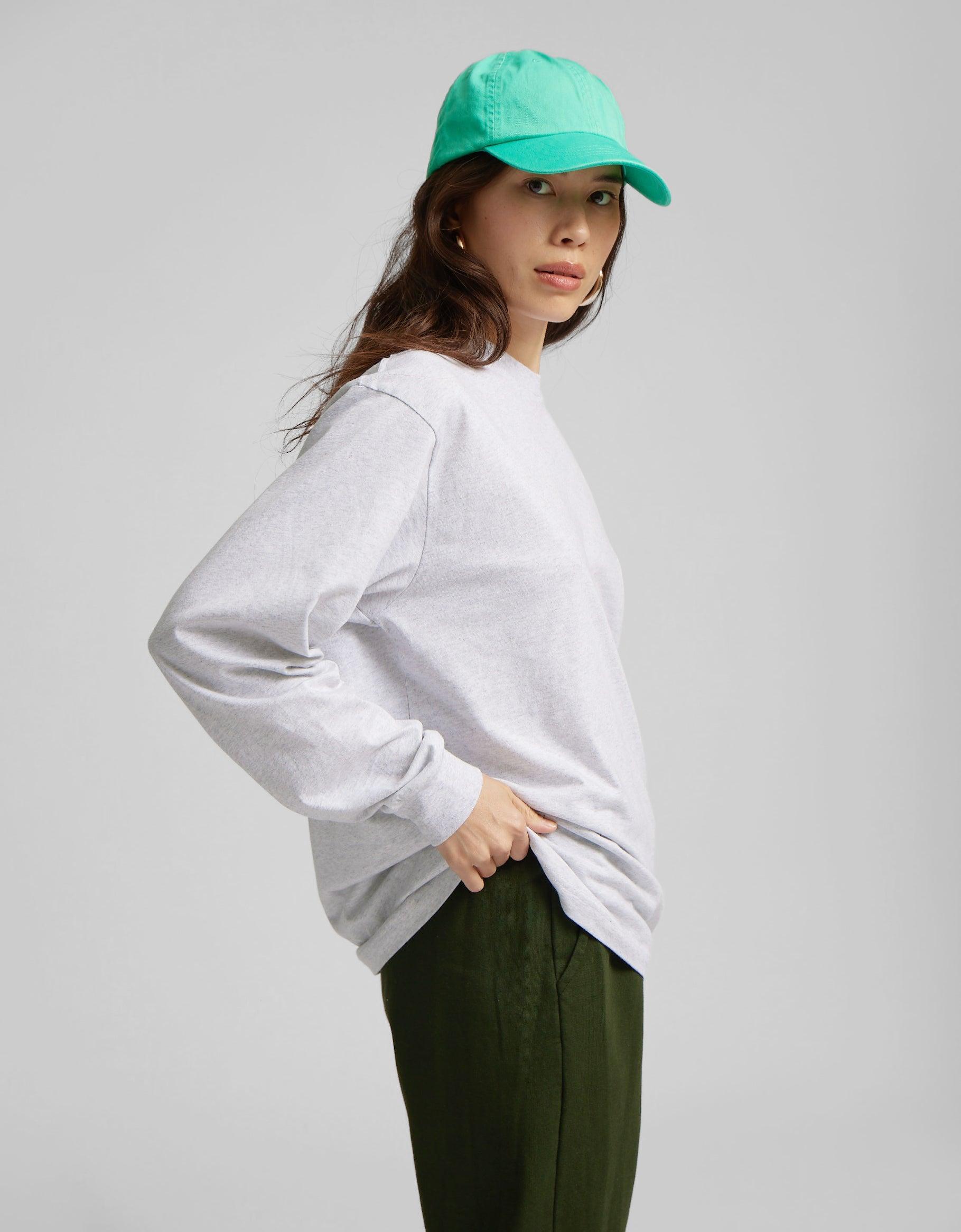 Oversized Organic LS T-Shirt - Faded Grey Product Image