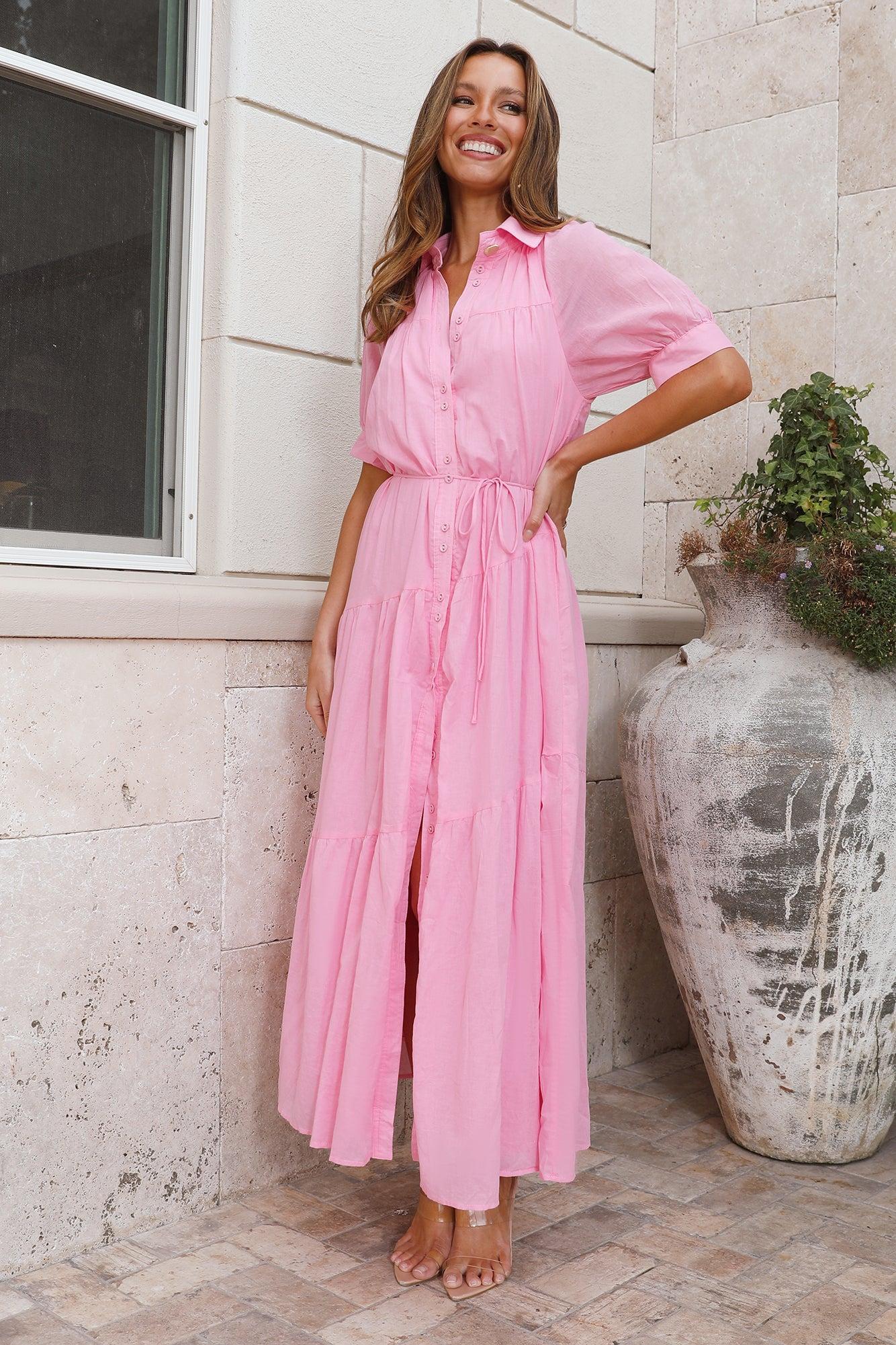 Along The Shore Maxi Dress Pink Product Image