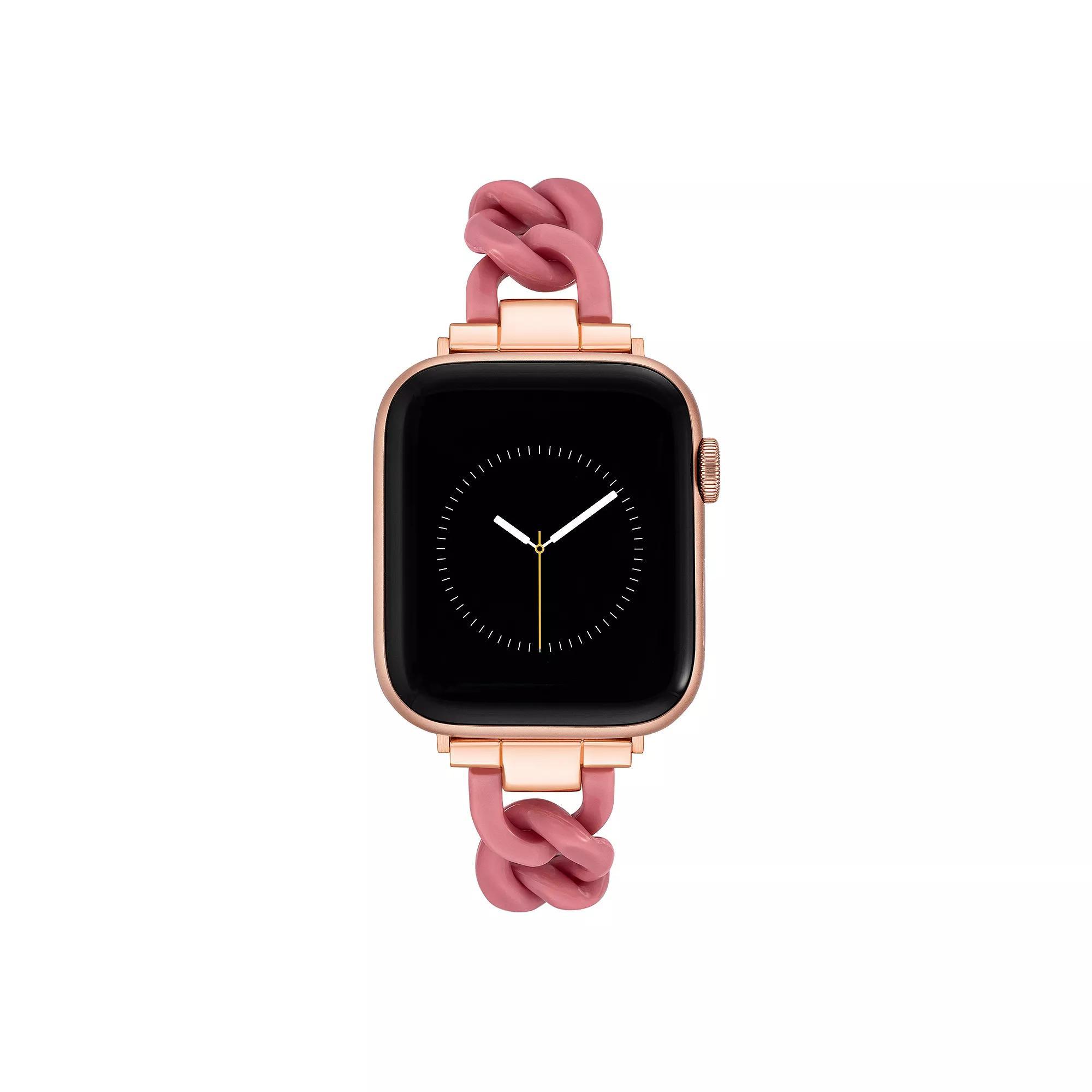 Nine West Women's Plastic Chain Link Bracelet designed for Apple Watch®, Size: Small, Pink Product Image