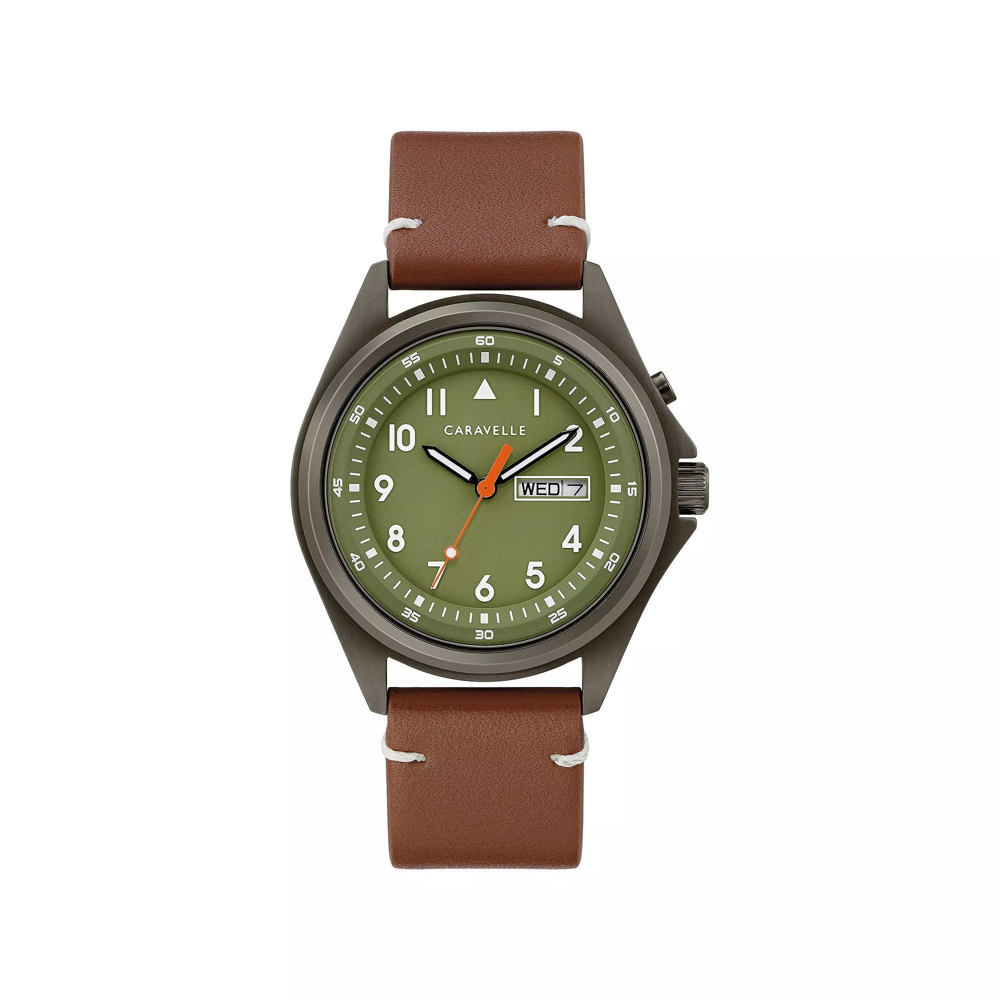 Caravelle by Bulova Mens Brown Leather Strap Watch - 45C119 Product Image