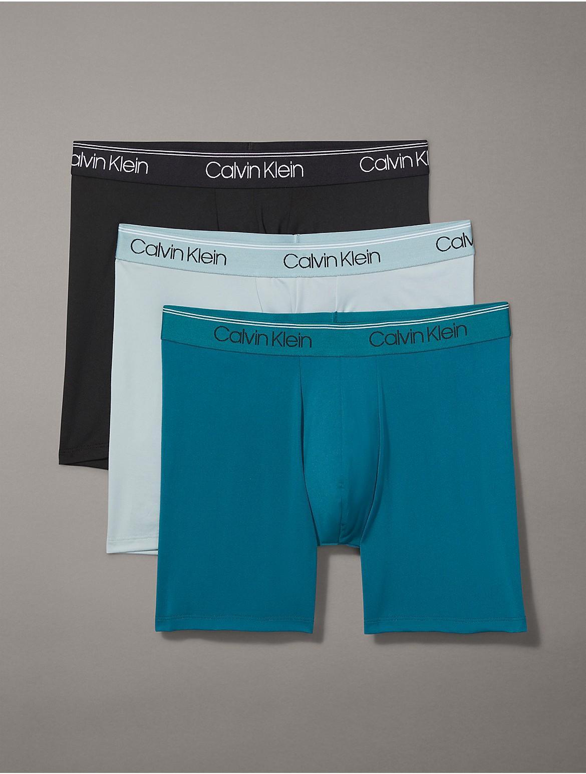 Men's Calvin Klein 3-Pack Microfiber Stretch Boxer Briefs, Size: 2XL, Black Convoy Red Gala Product Image