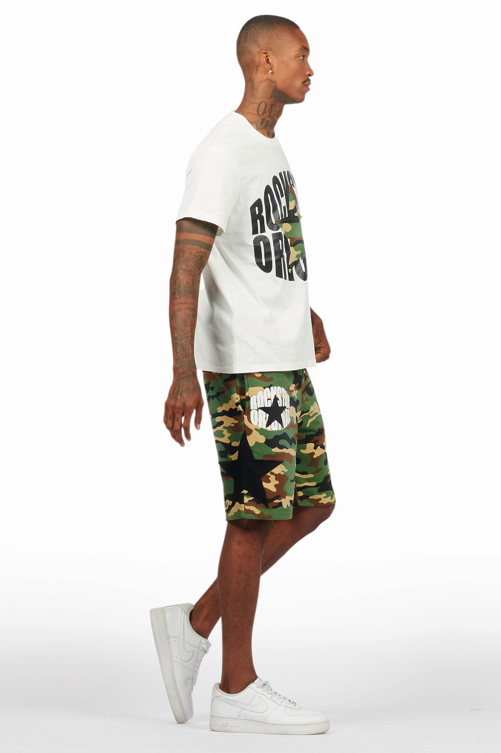 Sarge White/Camo T-Shirt/Short Set Male Product Image