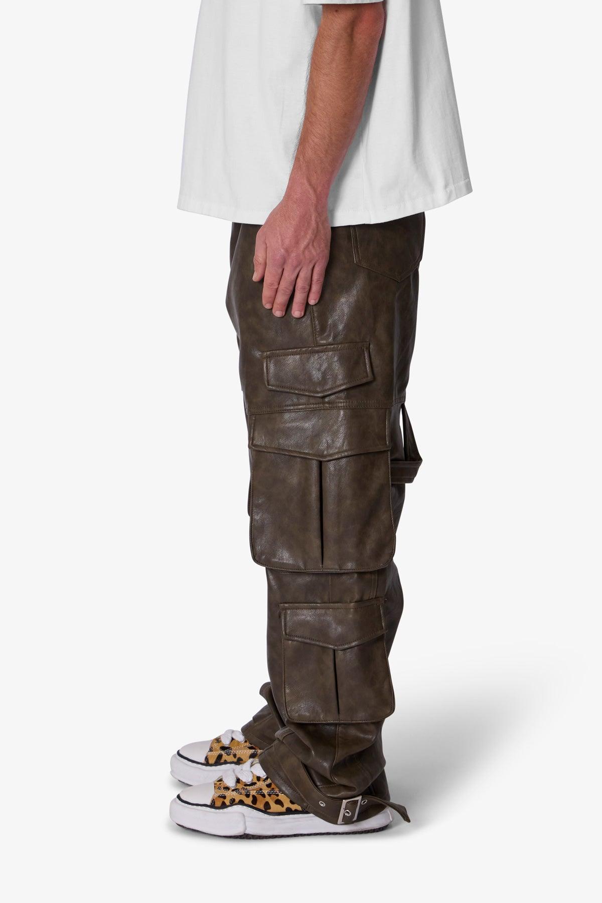 G33 Leather Cargo Pants - Brown Product Image