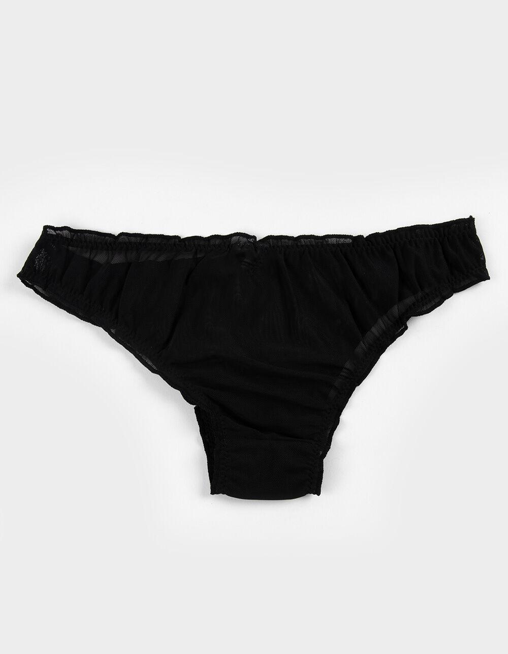 FULL TILT Lettuce Edge Mesh Bikini Panties - BLUE Product Image