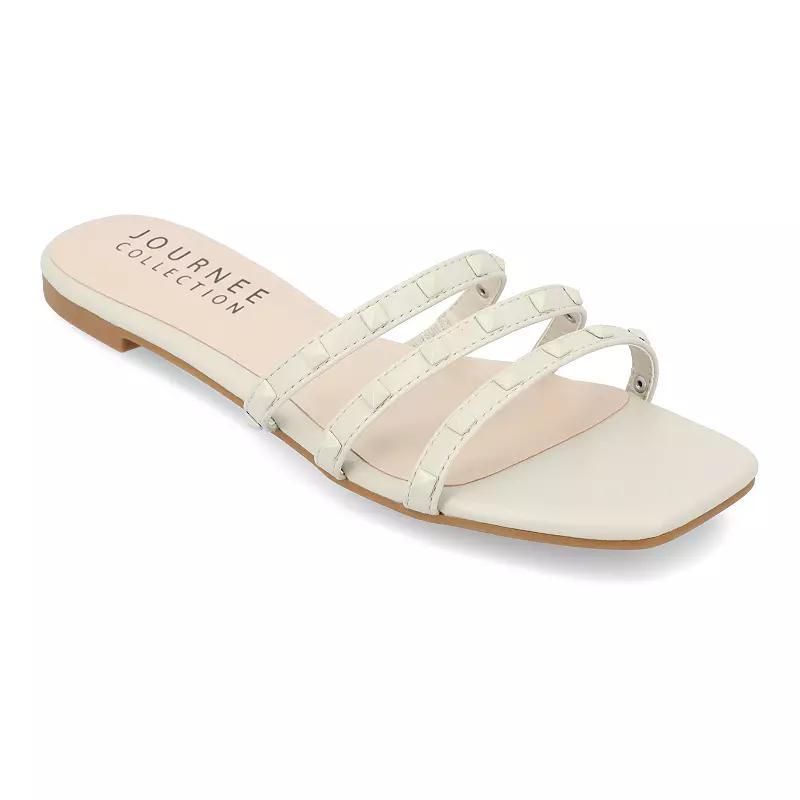 Journee Camarie Women's Embellished Strappy Sandal, Size: 8.5, Beige Product Image