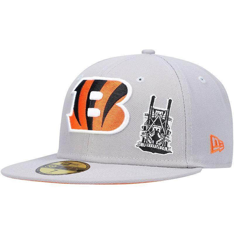 Men's New Era Gray Cincinnati Bengals City Describe 59FIFTY Fitted Hat, Size: 7 1/4, Grey Product Image