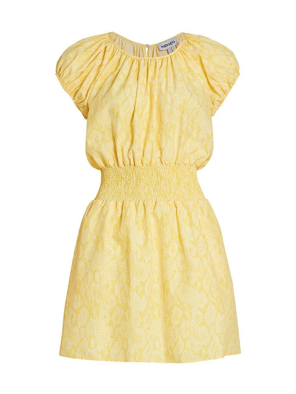 Womens Dyed Smocked Waist Minidress Product Image