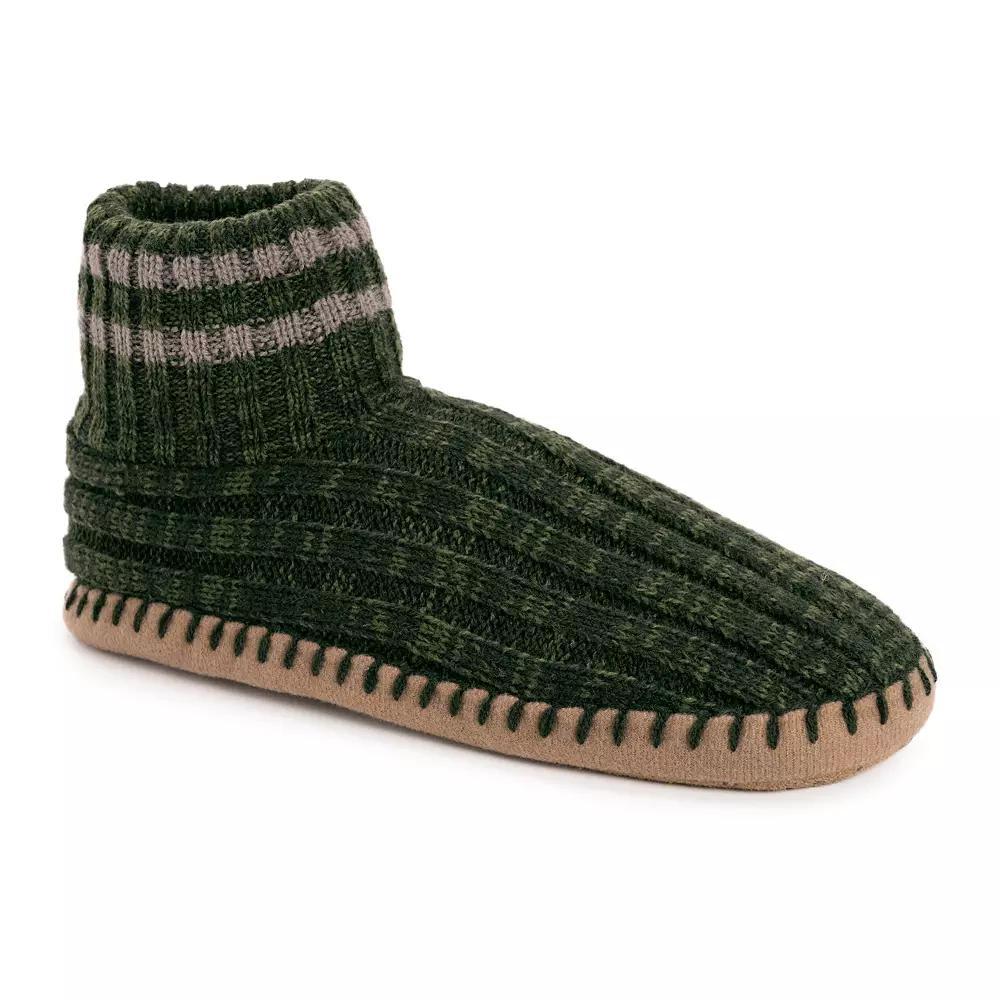 MUK LUKS Cable Knit Cuffed Men's Boot Slippers, Size: Small-Medium, Brown Marl Product Image