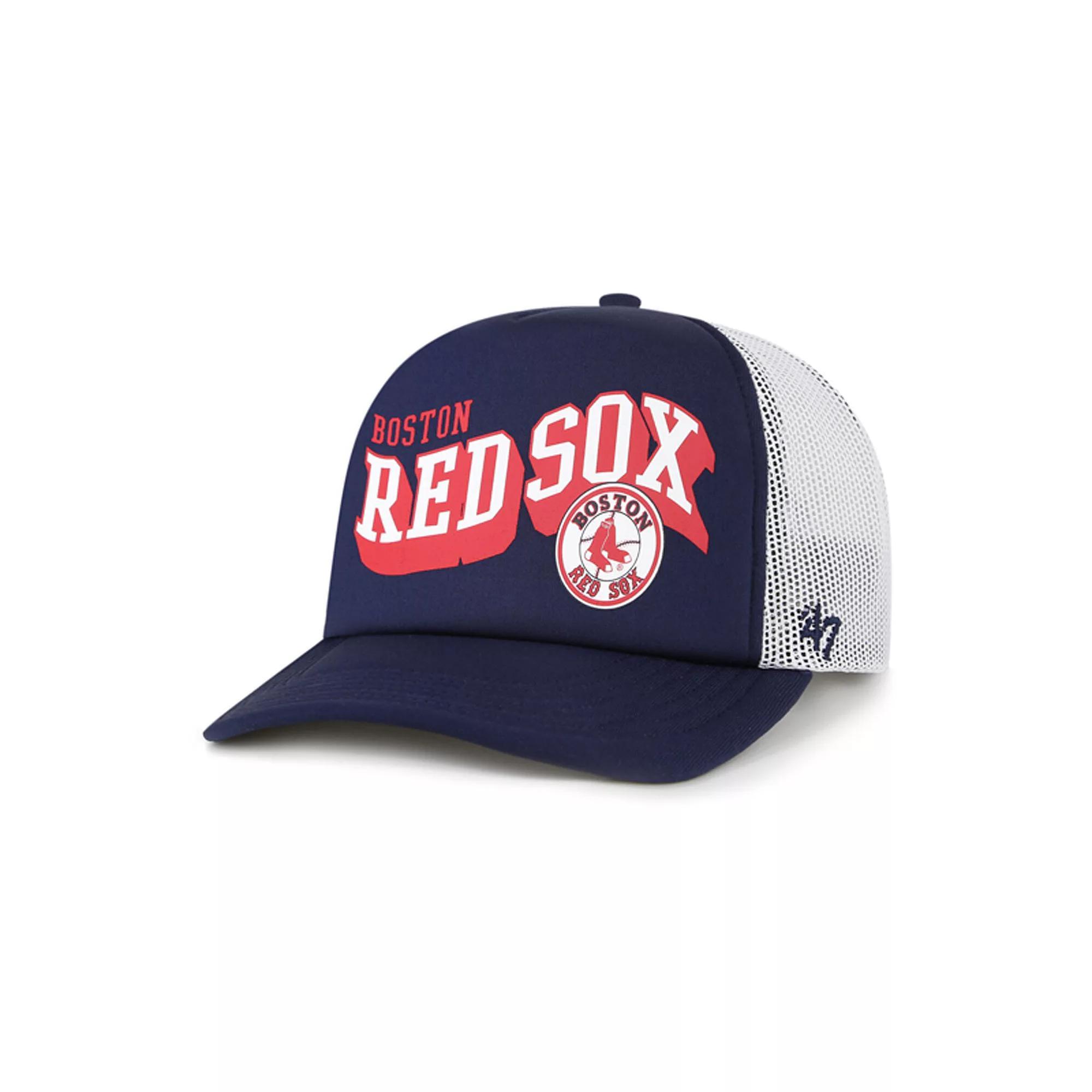 Men's '47 Navy Boston Red Sox Meander Foam Trucker Snapback Hat, Blue Product Image