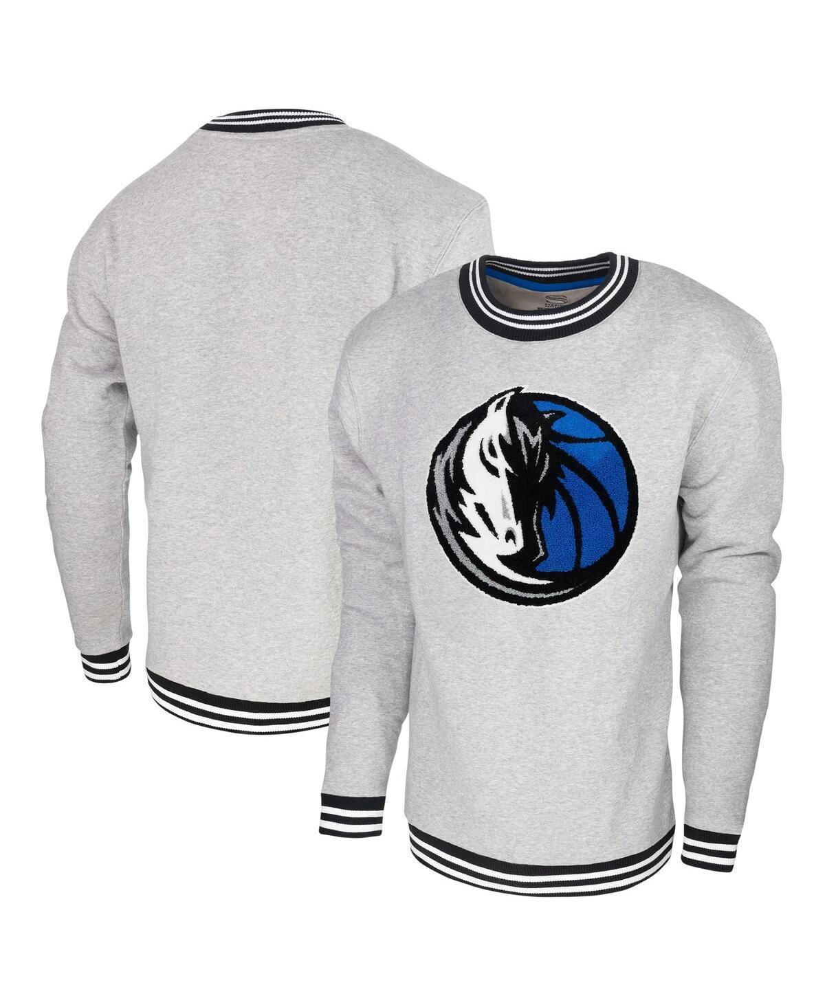 Men's Stadium Essentials Heather Gray Dallas Mavericks Club Level Pullover Sweatshirt, Size: Large, Grey Product Image
