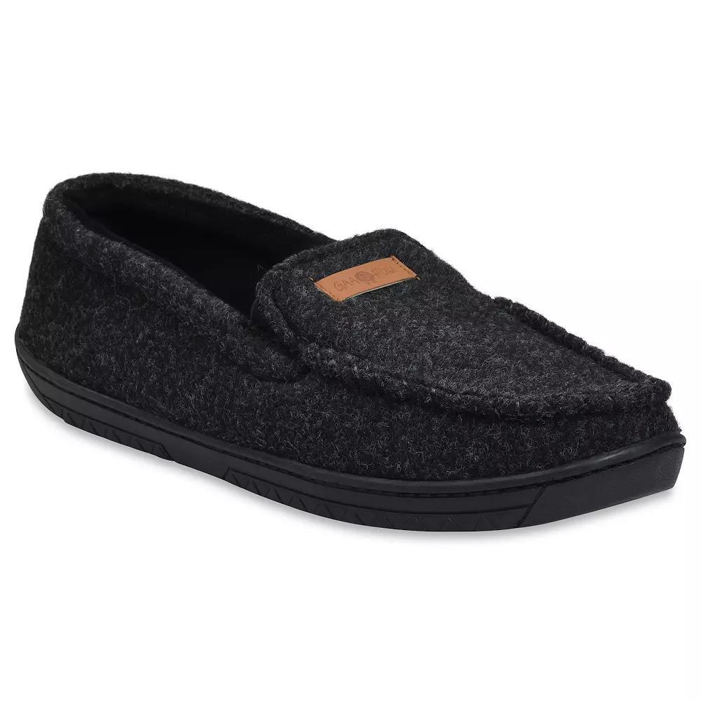 GaaHuu® Faux Wool Men's Moccasin Slippers, Size: Large, Black Product Image