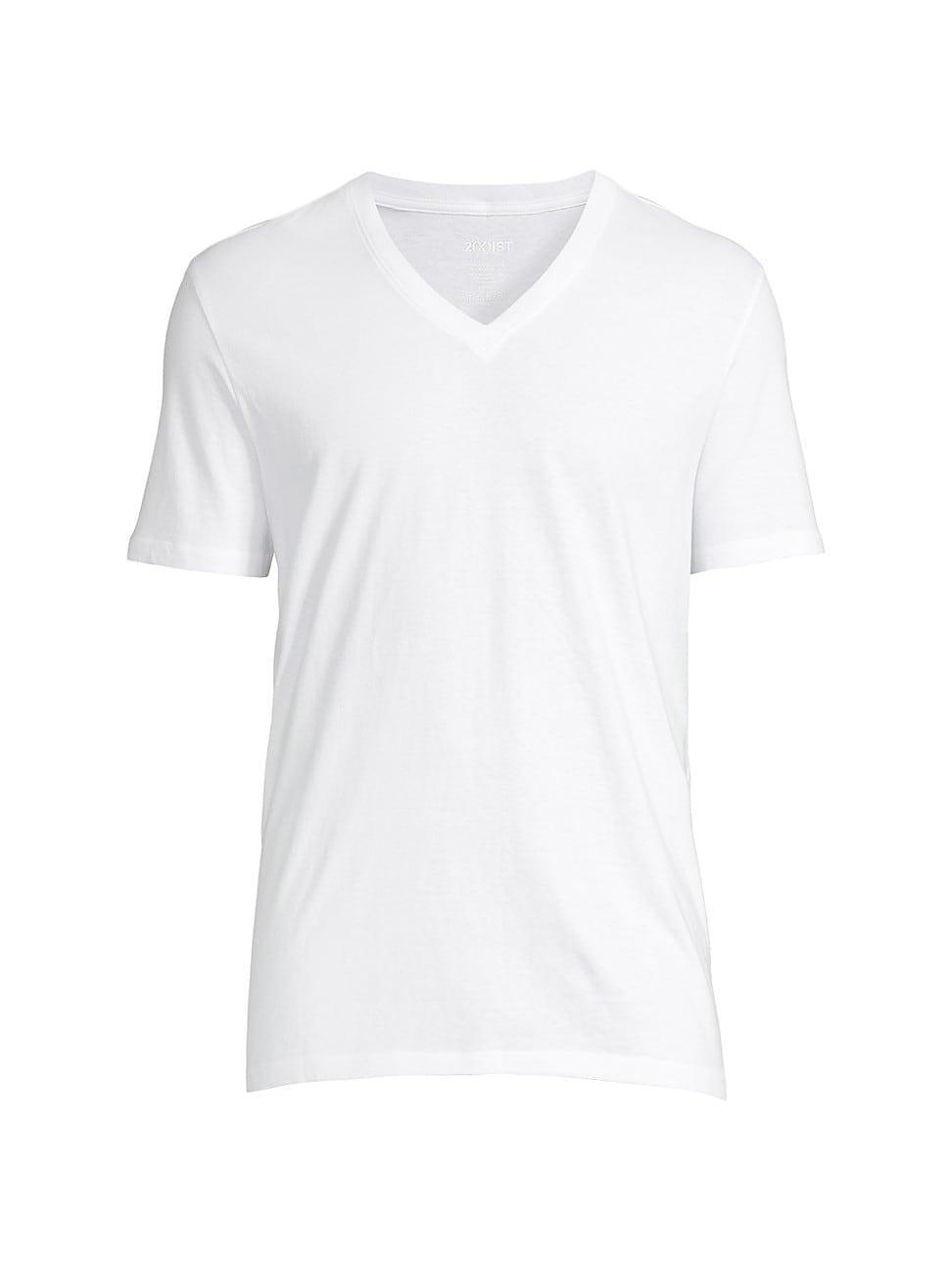 2(X)IST 3-Pack ESSENTIAL Jersey V-Neck T-Shirt (WhiteHeather Grey) Men's T Shirt Product Image