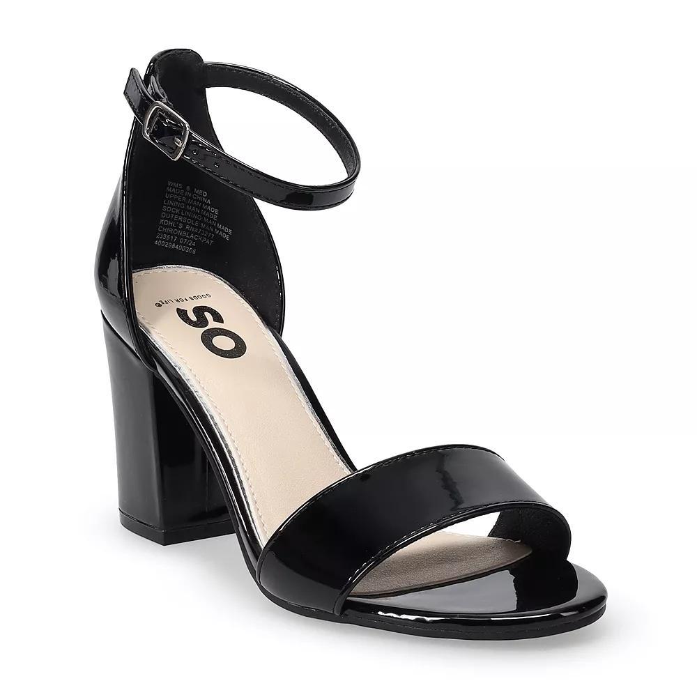 SO® Women's Heeled Dress Sandals, Size: 6, Blackpat Product Image