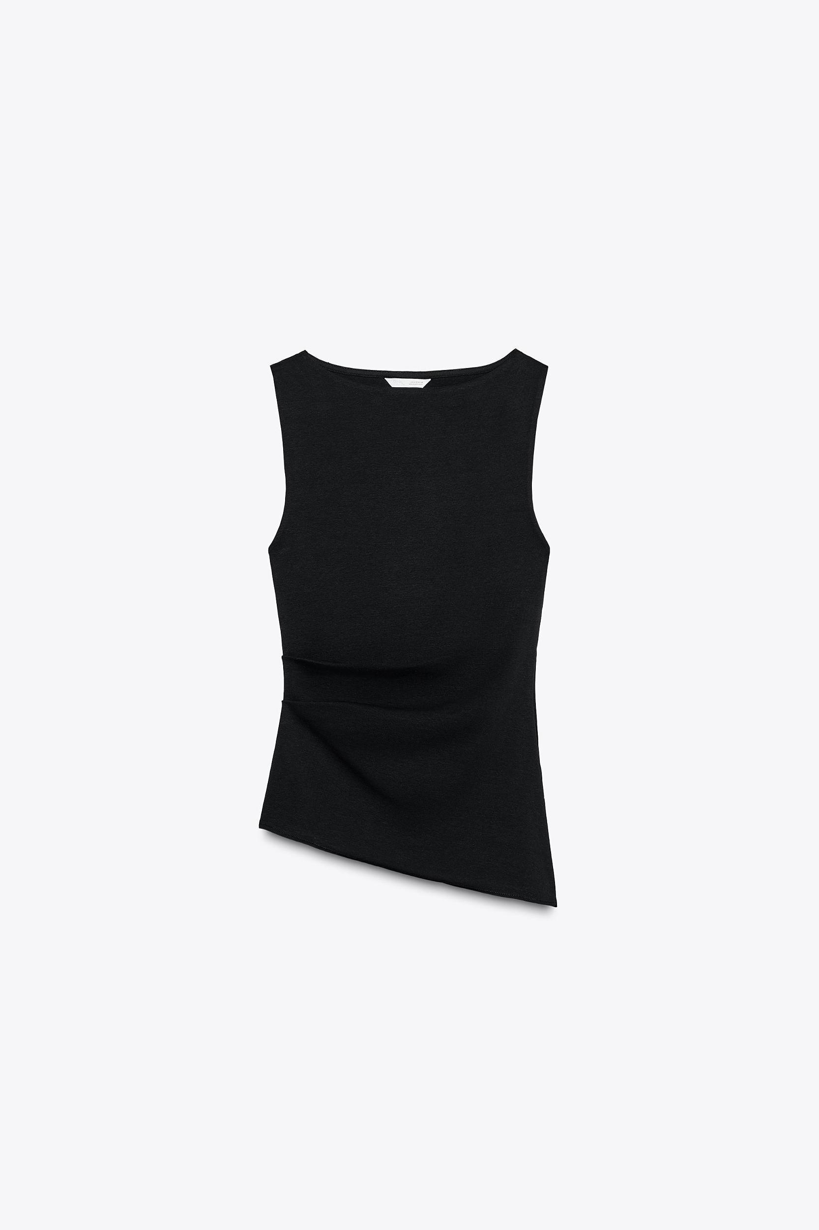 ASYMMETRICAL RUCHED T-SHIRT Product Image