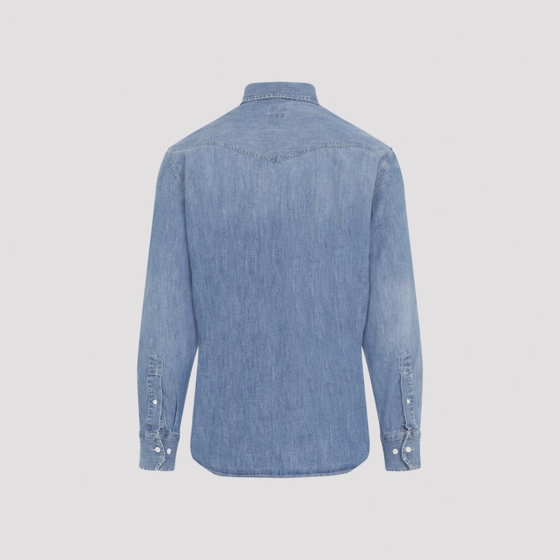 BRUNELLO CUCINELLI Denim Shirt Xl In Ccf Denim Medio Product Image