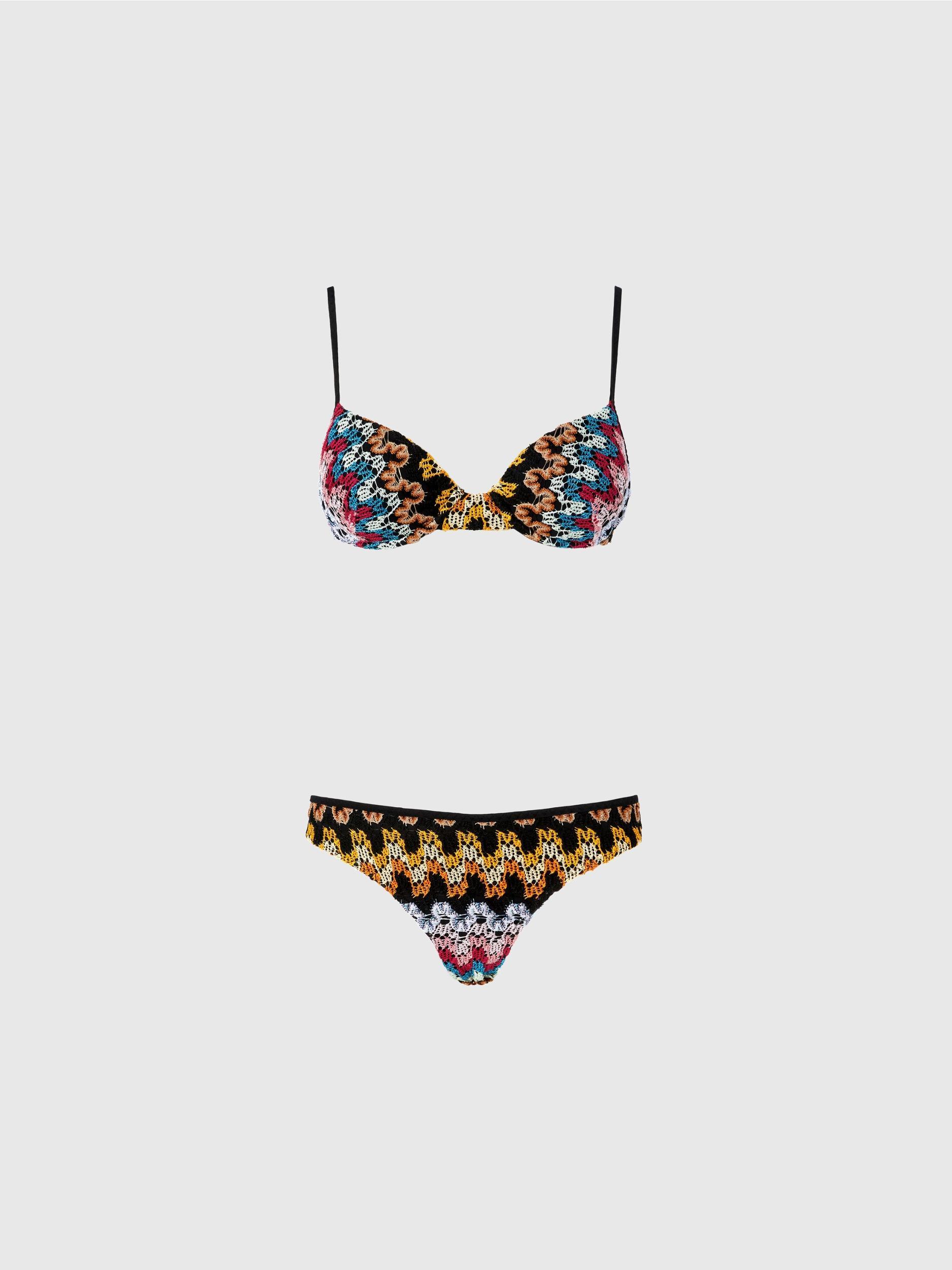 Balconette bikini in lamé viscose lace Product Image