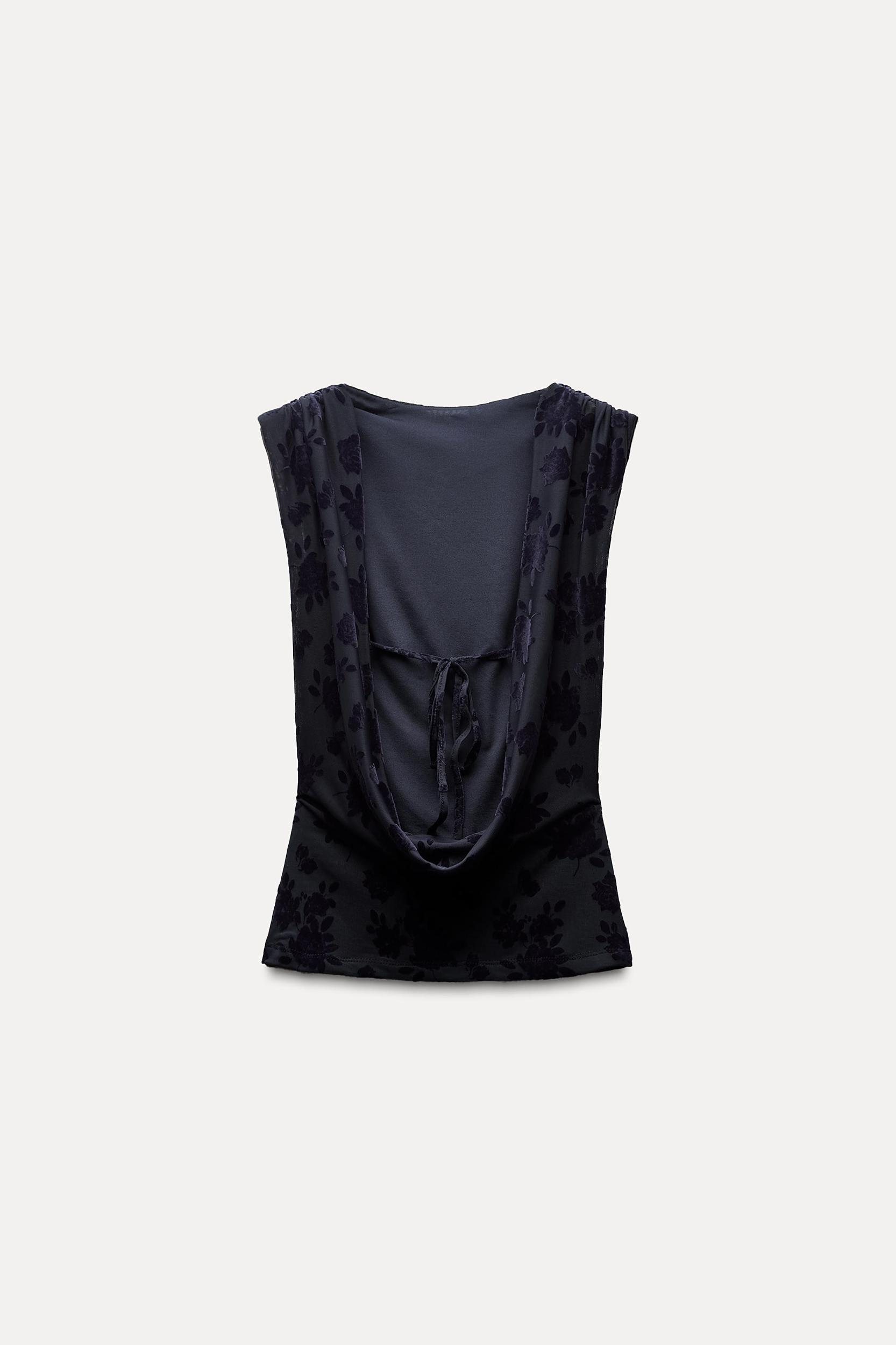 FLOCKED TULLE TOP Product Image