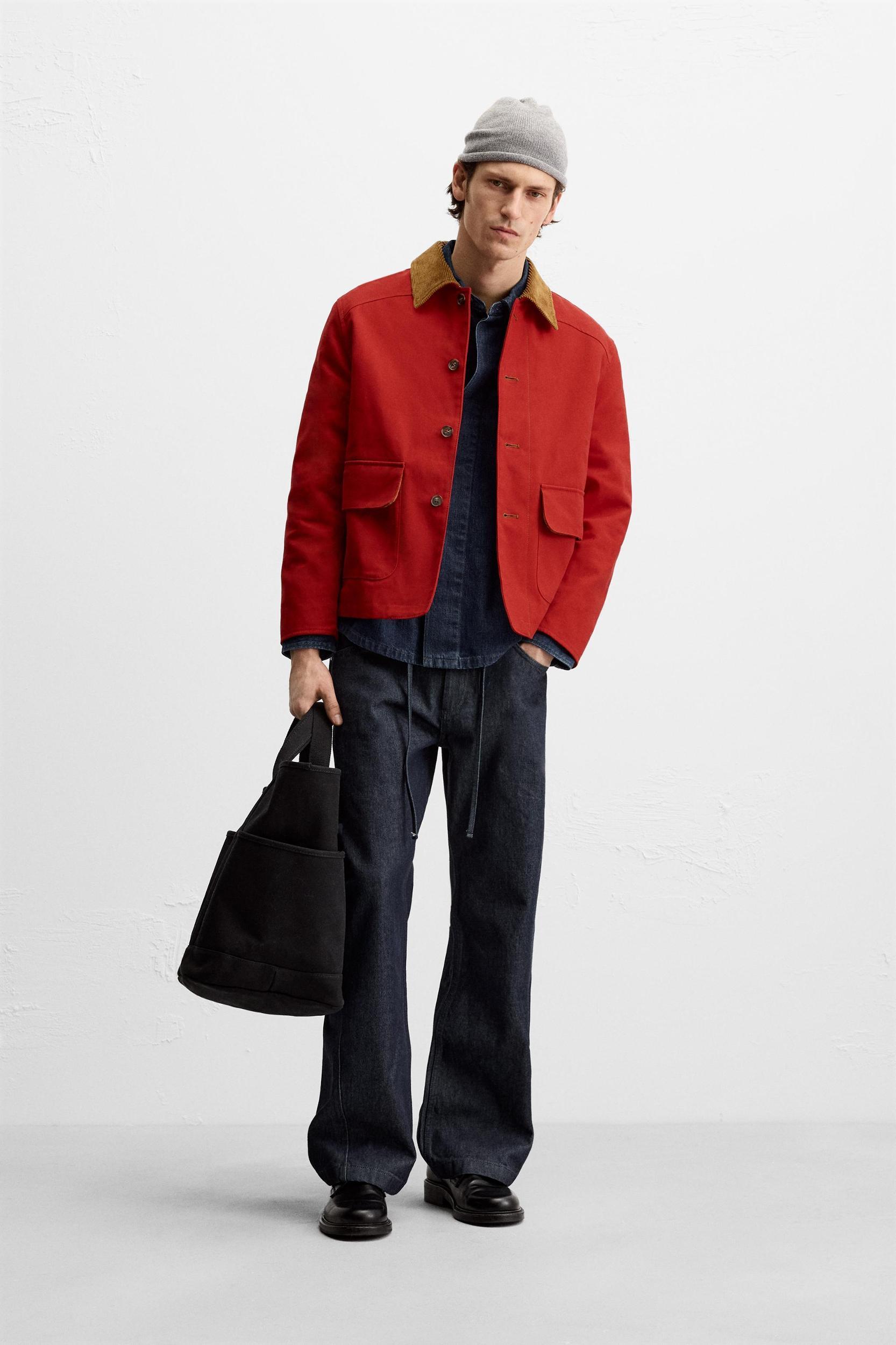 CONTRASTING COLLAR JACKET Product Image