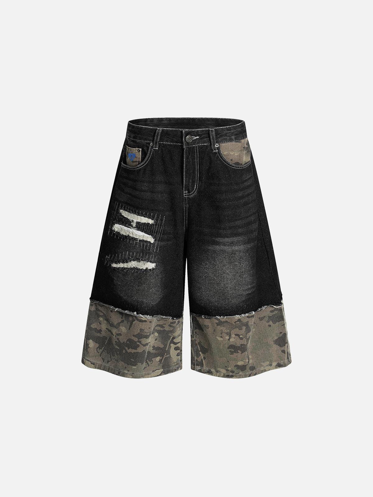 Aelfric Eden Camouflage Patchwork Longline Jorts Product Image