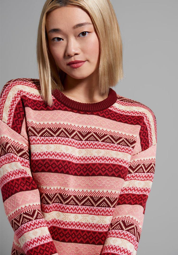Staying Berry Cozy Fair Isle Sweater Product Image