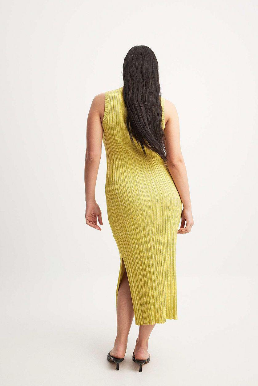 Knitted Ribbed Sleeveless Midi Dress Product Image