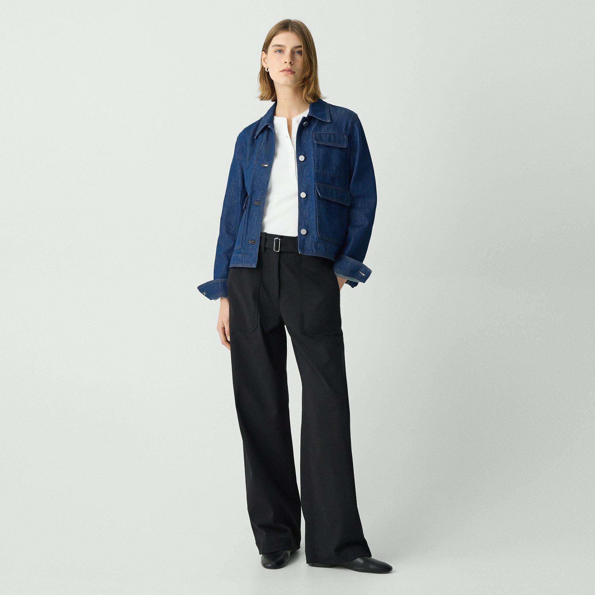 Neoteric Twill Utility Wide-Leg Pant | Theory Product Image