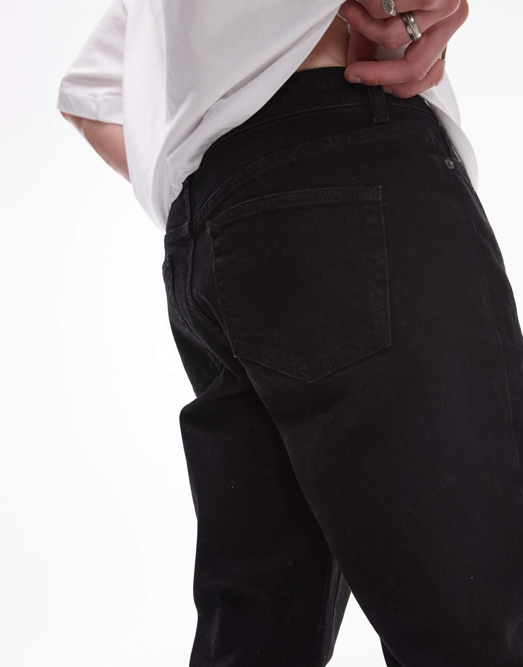 Topman tapered jeans in black Product Image