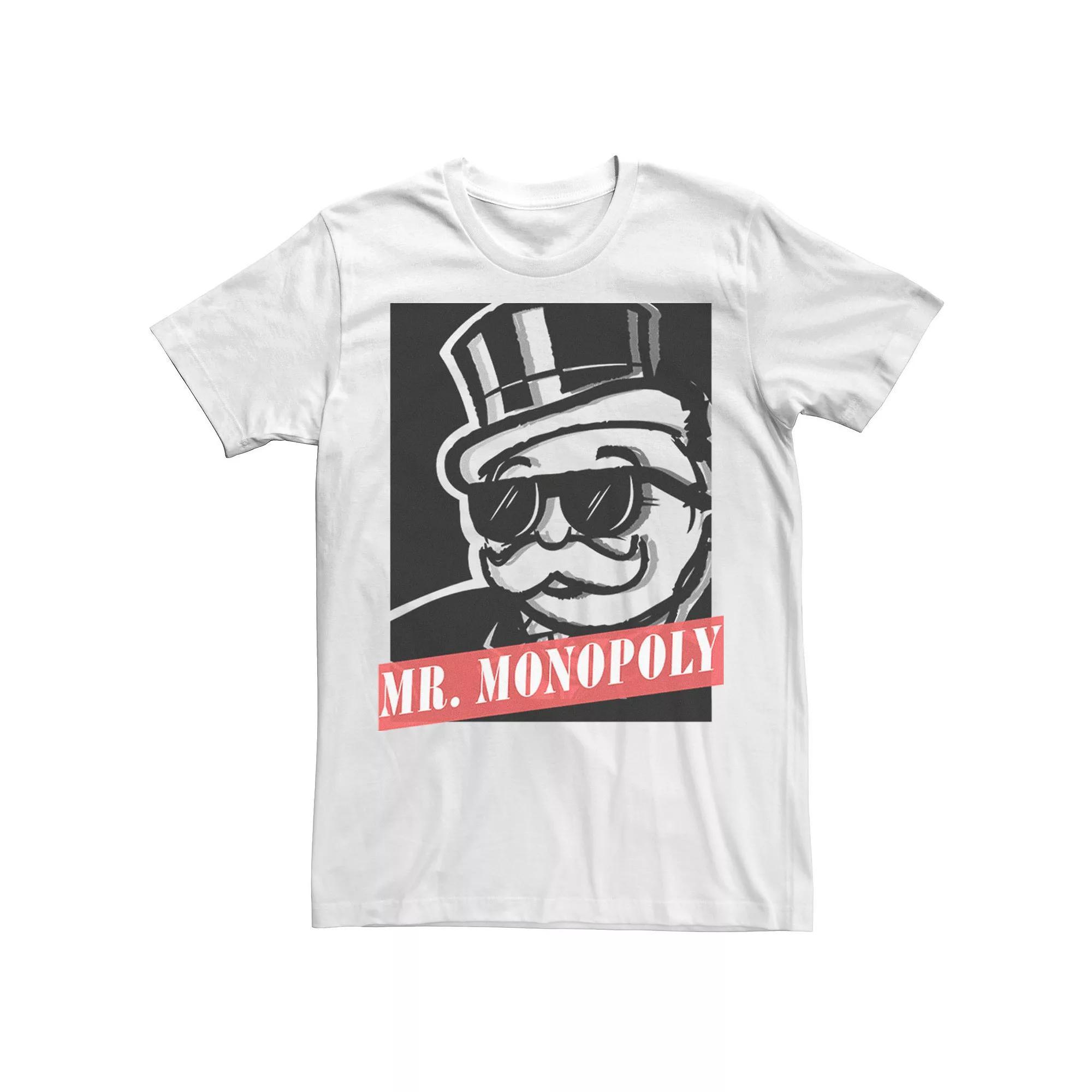 Men's Monopoly Mr. Monopoly Graphic Poster Tee, Size: 3XL, White Product Image