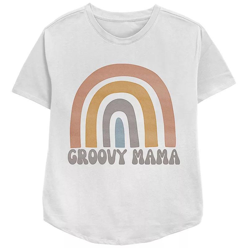 Women's Groovy Mama Relaxed Fit Graphic Tee, Size: Medium, Black Product Image